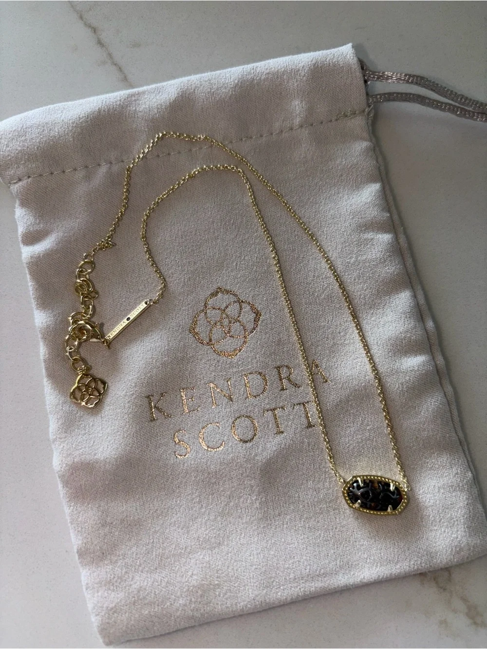 Kendra Scott Elisa Dollie black filigree necklace
